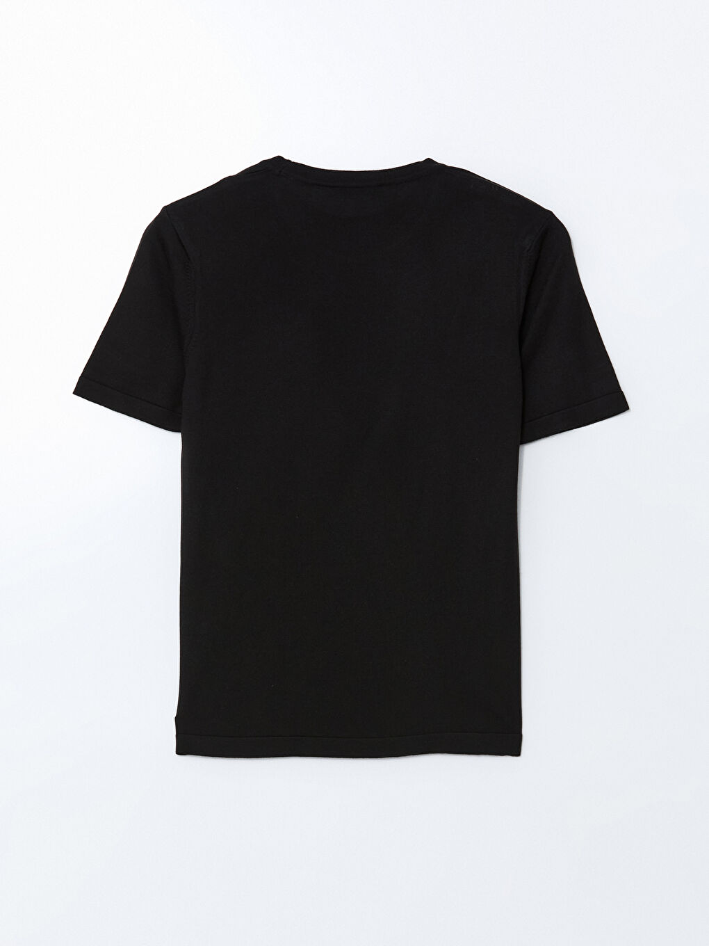 Siyah Bisiklet Yaka Erkek Triko Kazak-5