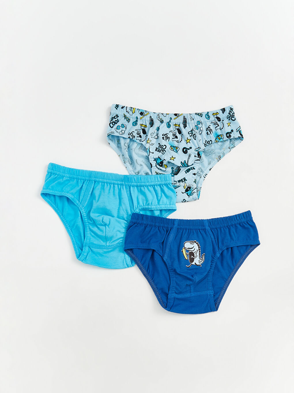 LC Waikiki Boys' Printed Knickers with Elastic Waistband 3-Pack -W52029Z1-LQQ