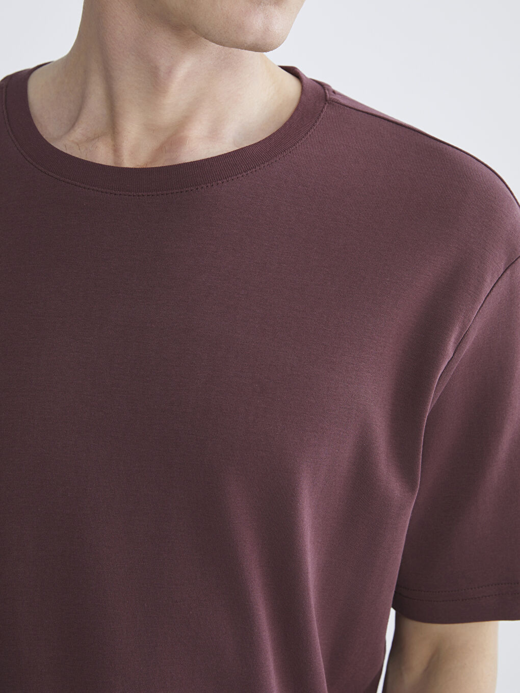 Mürdüm Bisiklet Yaka Erkek Tişört-2