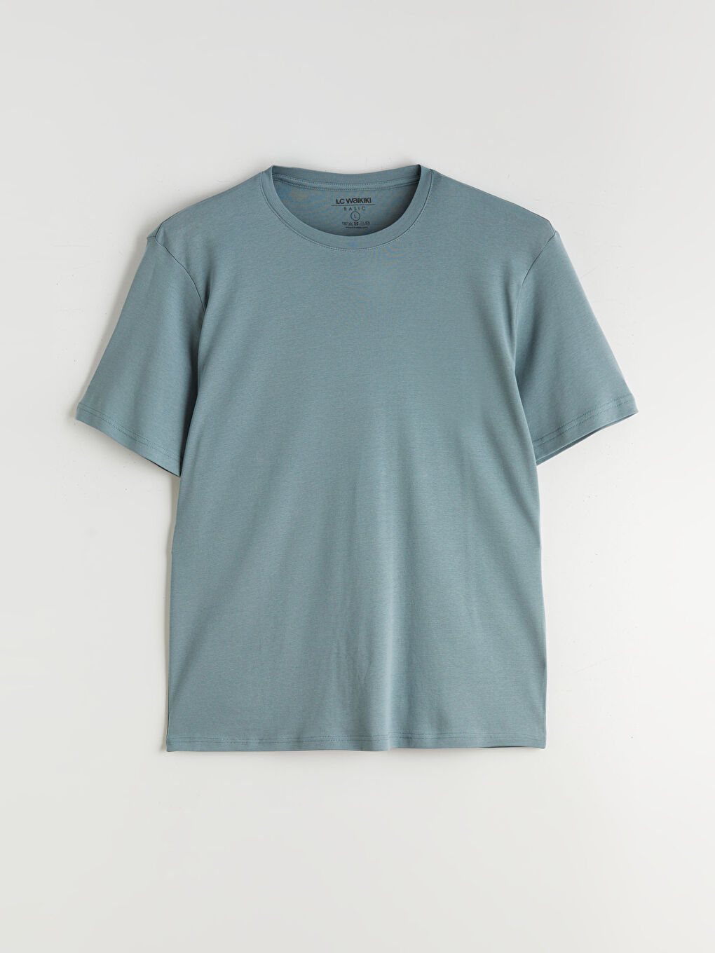 Yeşil Bisiklet Yaka Erkek Tişört-4