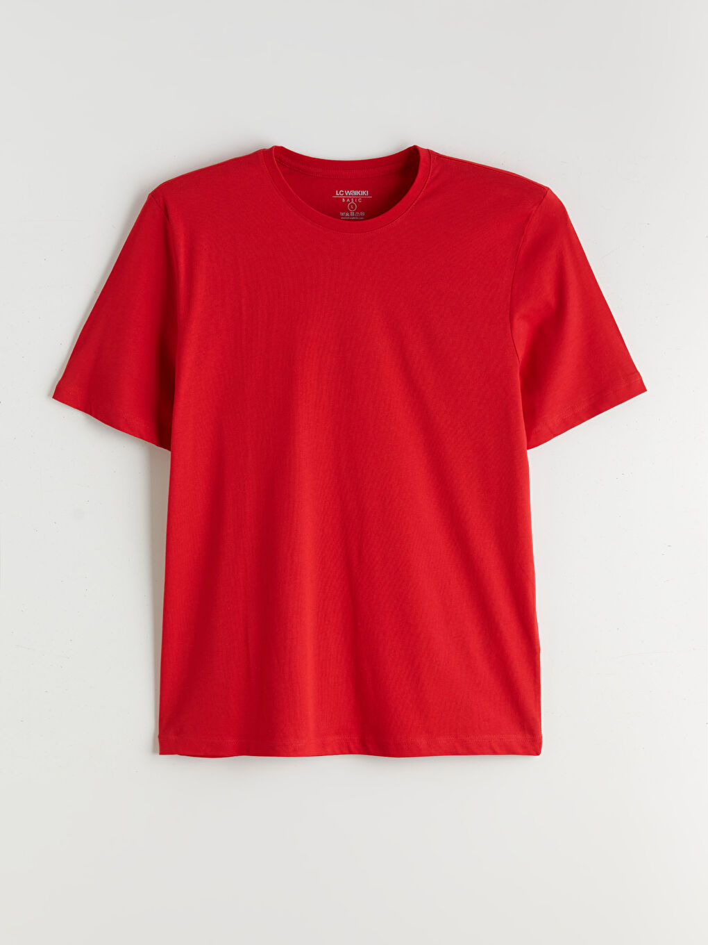 Kırmızı Bisiklet Yaka Penye Erkek Tişört-4