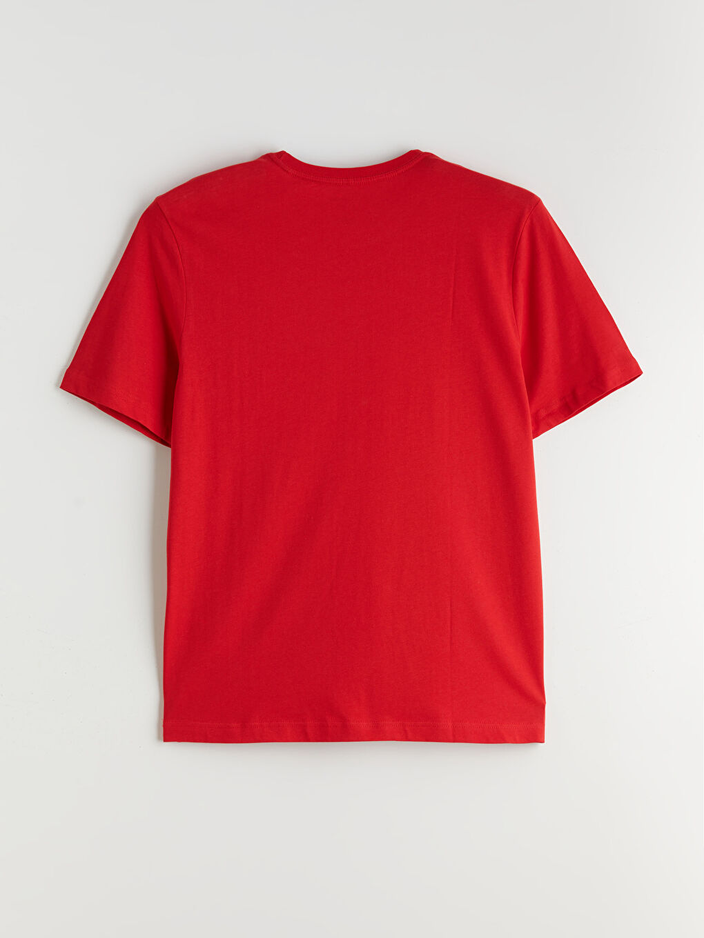 Kırmızı Bisiklet Yaka Penye Erkek Tişört-5