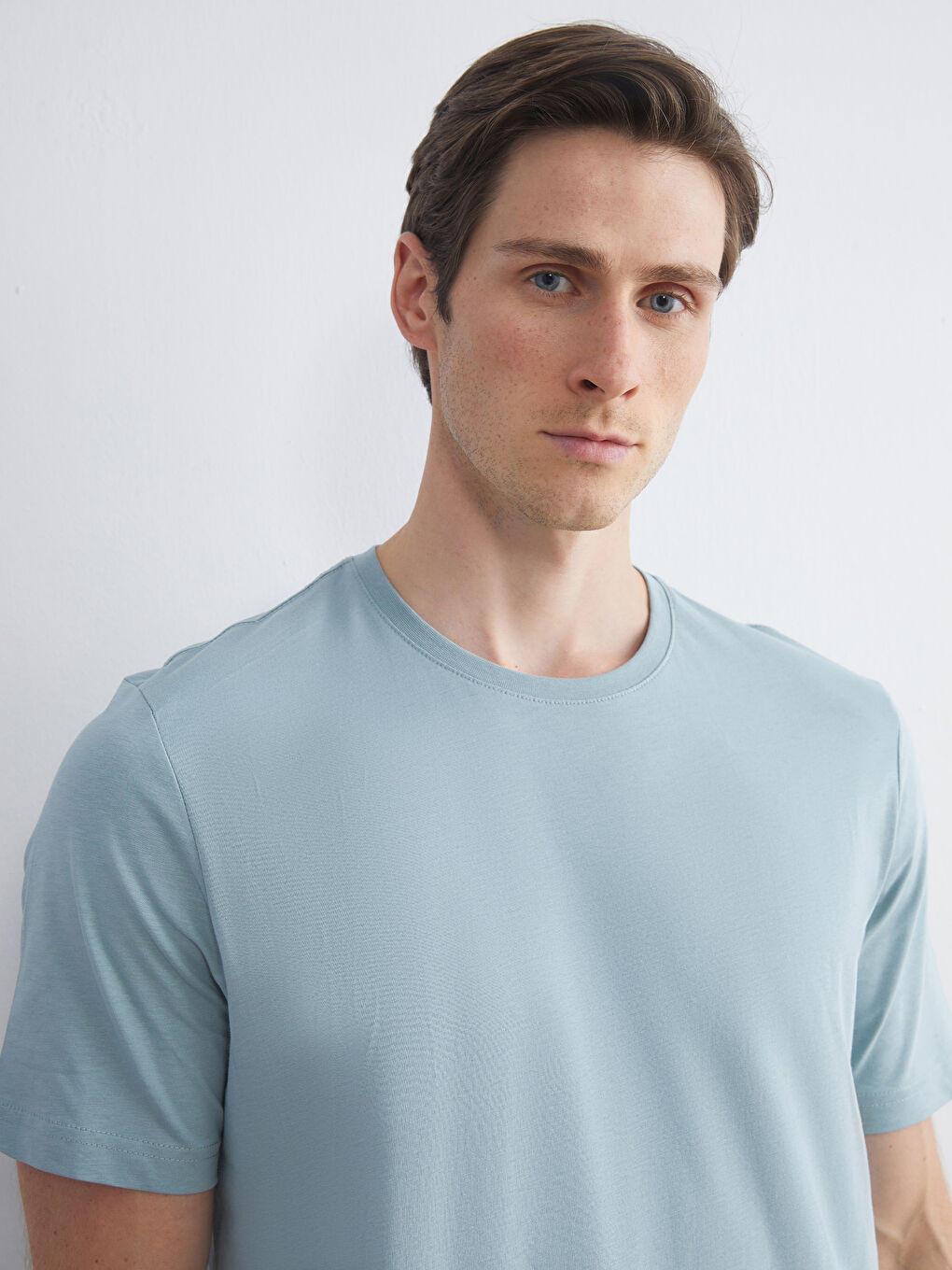 Mavi Bisiklet Yaka Penye Erkek Tişört-2