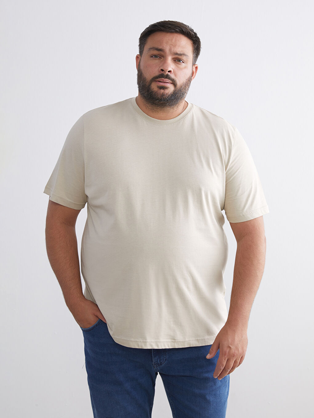T-shirt pour Hommes en Jersey à Col Rond-1