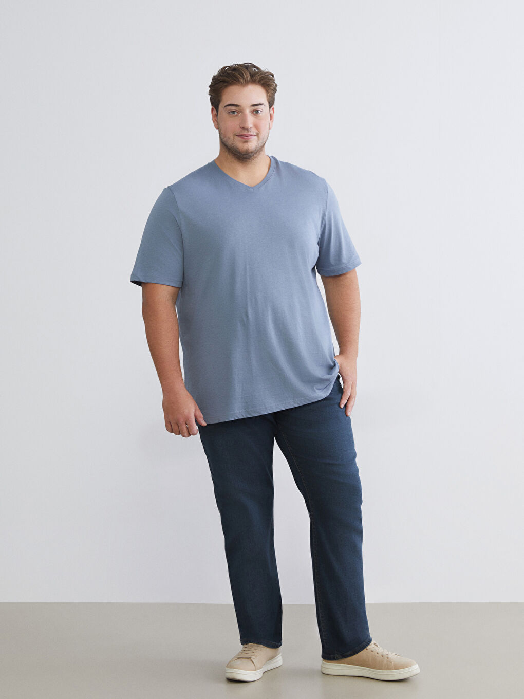 V-Neck Short Sleeve Jersey Men's T-Shirt-9