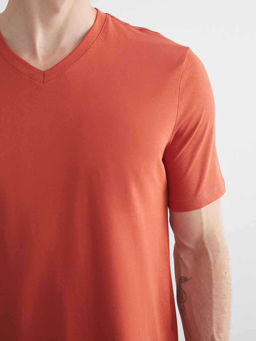 V-Neck Short Sleeve Jersey Men's T-Shirt-2