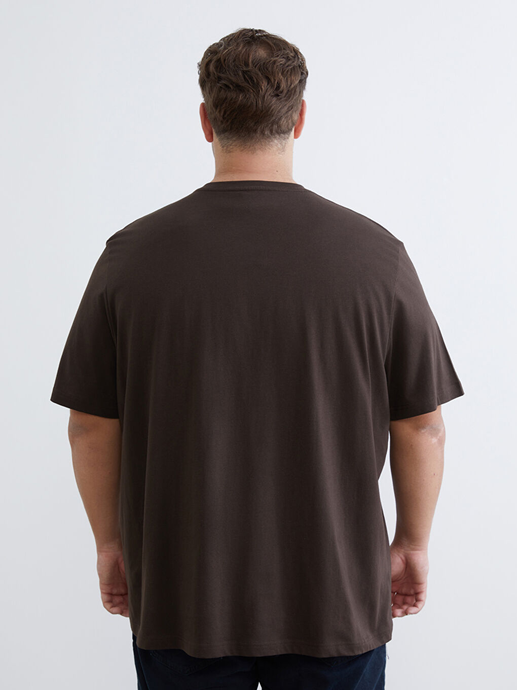 Plus Size V Neck Short Sleeve Combed Cotton Men's T-Shirt-7