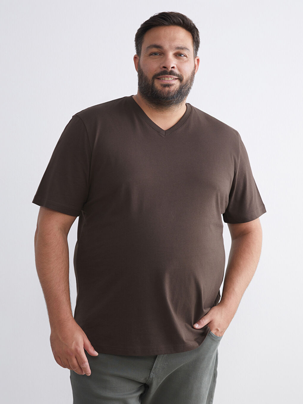 V-Neck Short Sleeve Jersey Men's T-Shirt