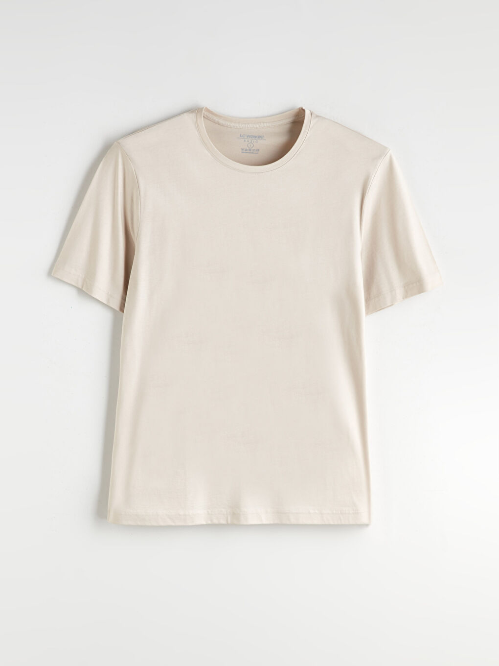 Gri Bisiklet Yaka Kısa Kollu Merserize Erkek Tişört-4