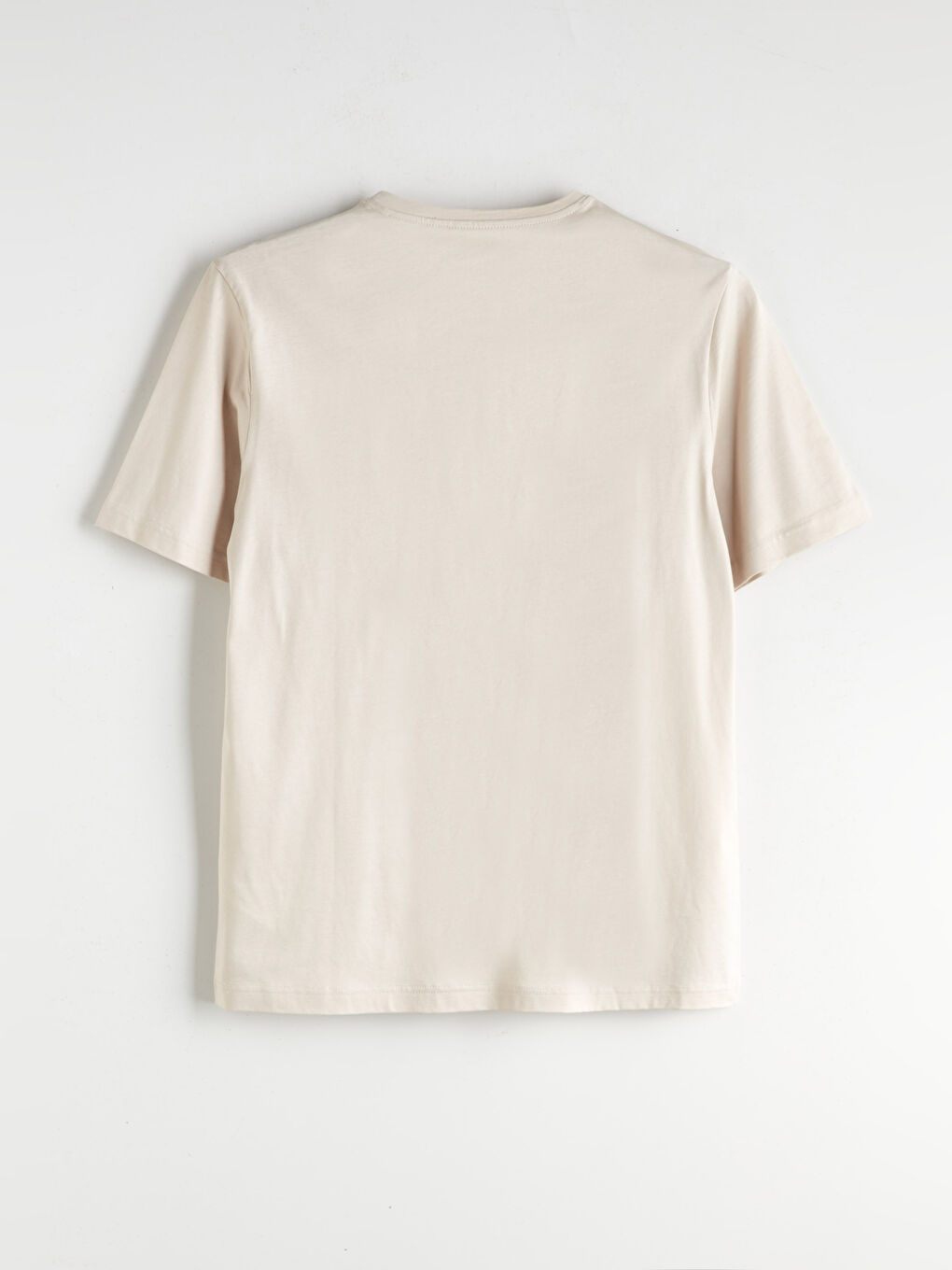 Gri Bisiklet Yaka Kısa Kollu Merserize Erkek Tişört-5