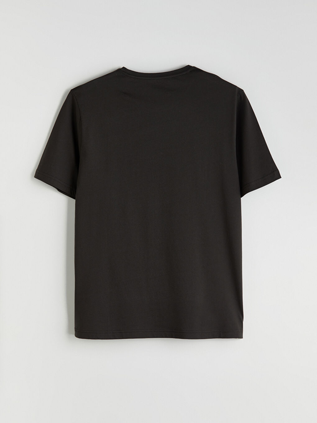 Antrasit Bisiklet Yaka Kısa Kollu Merserize Erkek Tişört-5