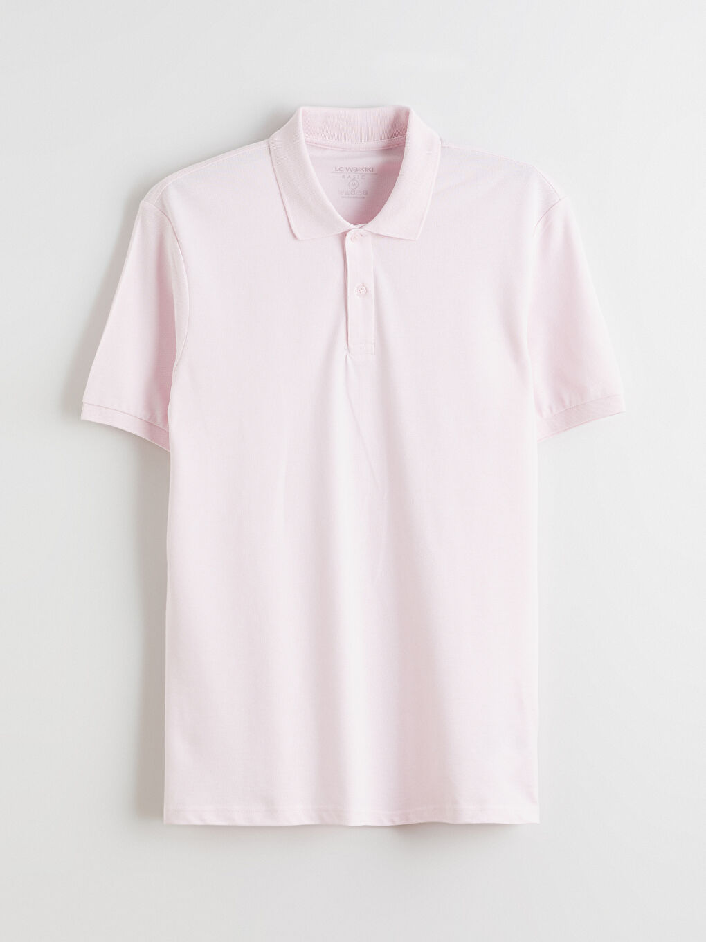 Pembe Polo Yaka Kısa Kollu Pike Erkek Tişört-4