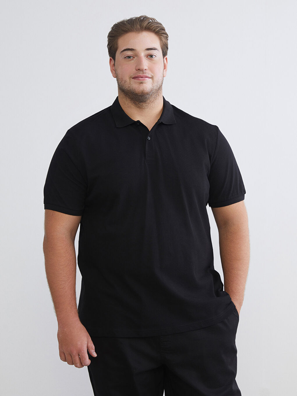 Polo Neck Short Sleeve Pique Men's T-Shirt-1