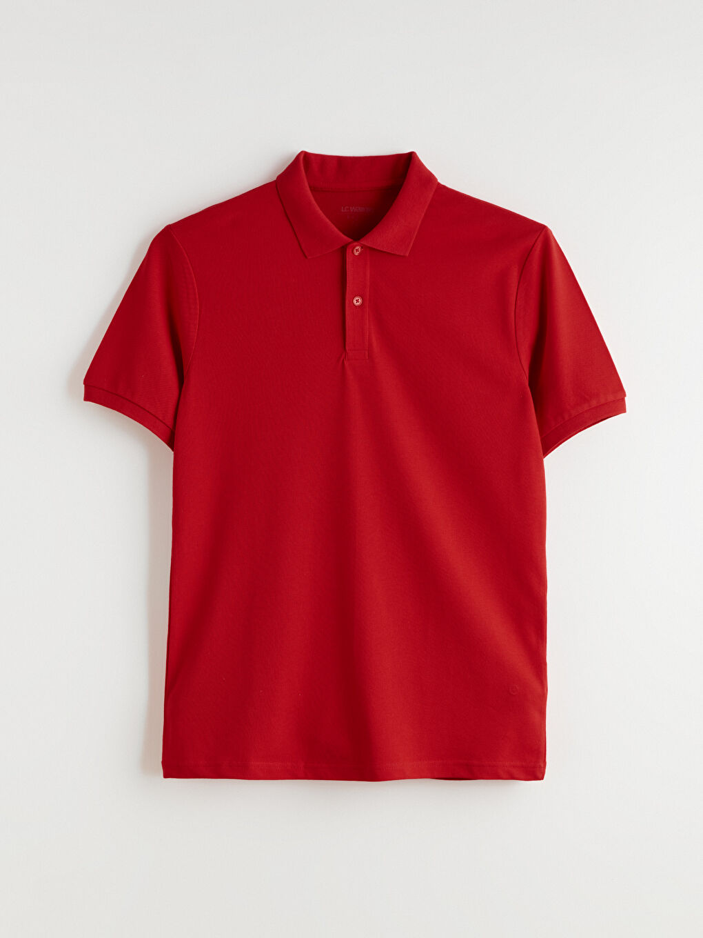 Kırmızı Polo Yaka Kısa Kollu Pike Erkek Tişört-4