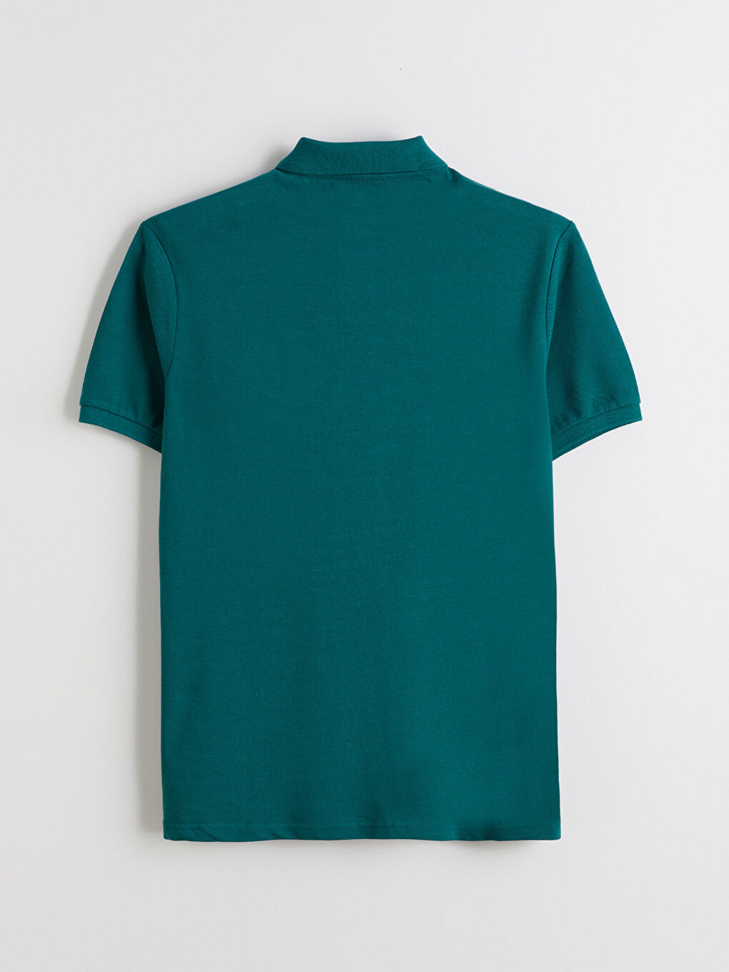 Yeşil Polo Yaka Kısa Kollu Pike Erkek Tişört-5