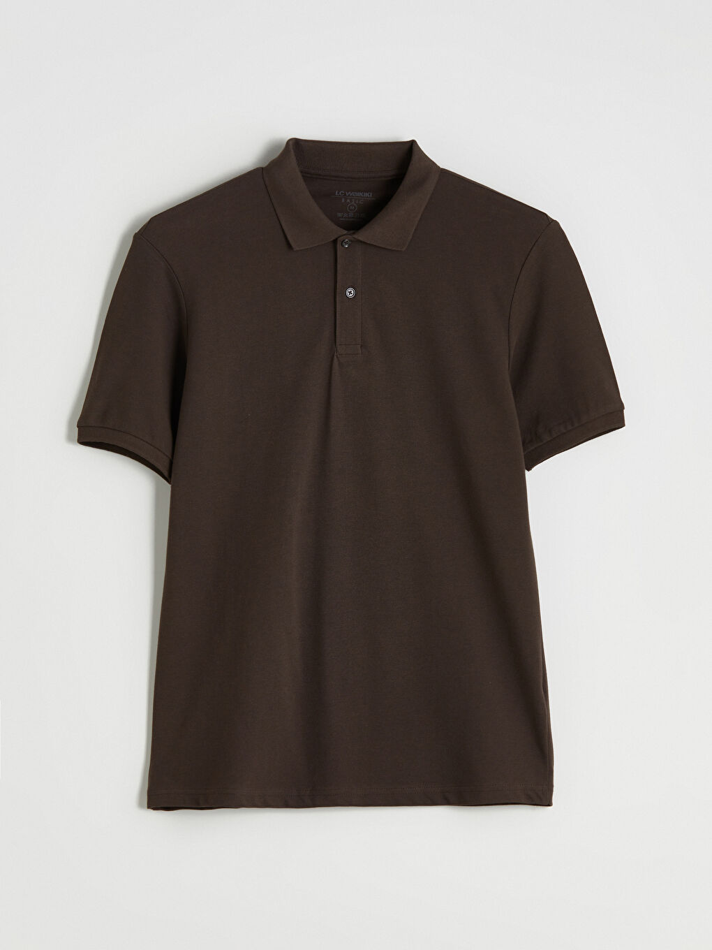 Kahverengi Polo Yaka Kısa Kollu Pike Erkek Tişört-9