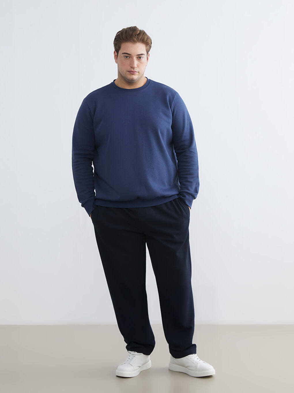 Lacivert Büyük Beden Standart Kalıp Erkek Eşofman Altı-1