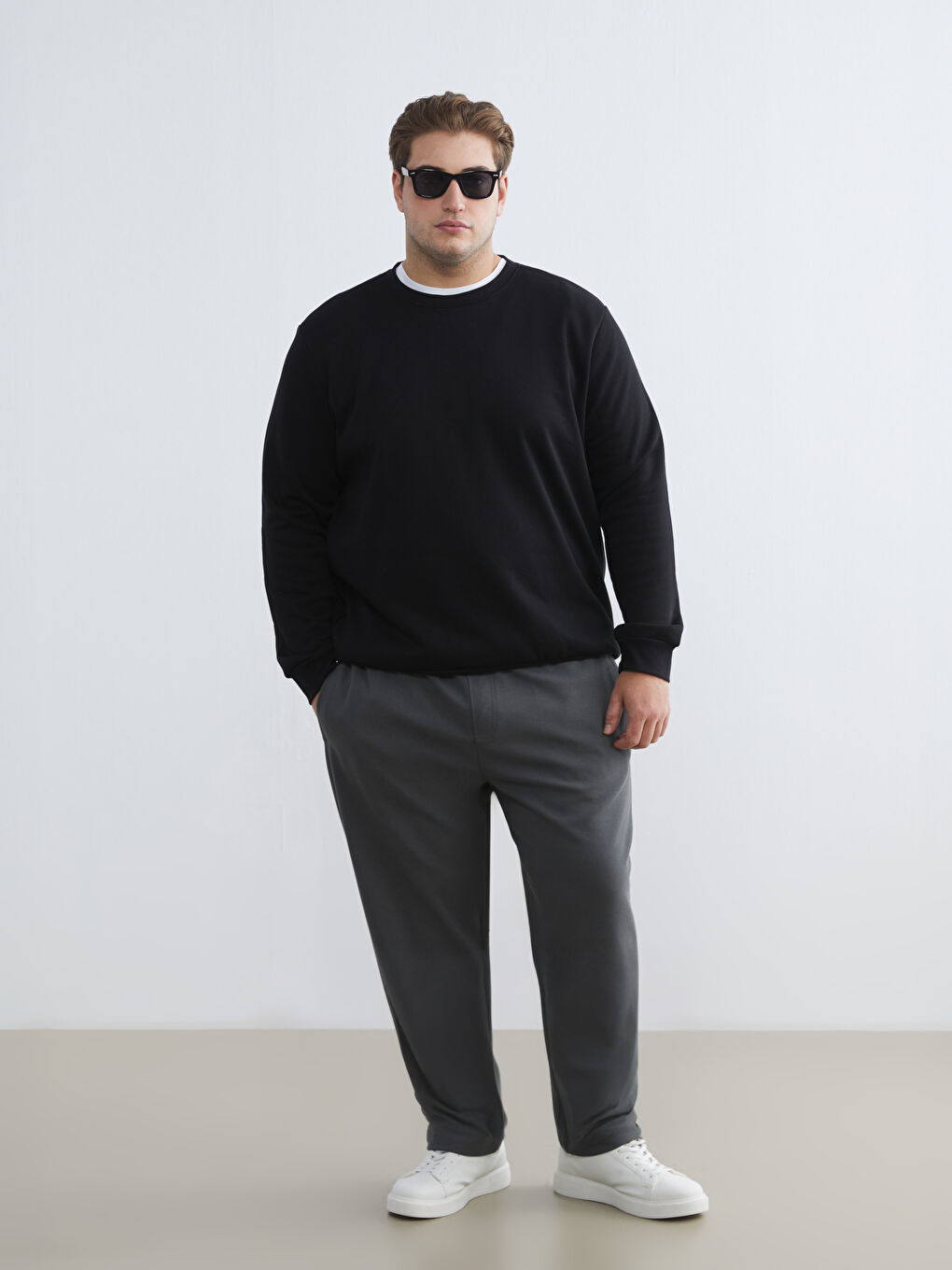 Antrasit Standart Kalıp Erkek Eşofman Altı-2