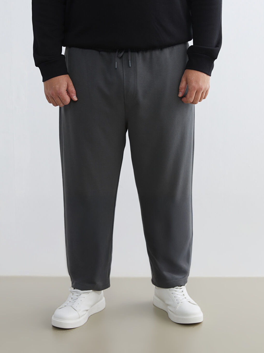 Antrasit Standart Kalıp Erkek Eşofman Altı-6