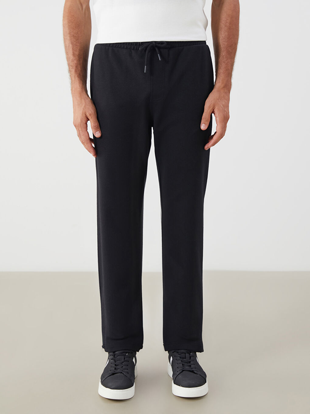 Siyah Büyük Beden Standart Kalıp Erkek Eşofman Altı-2