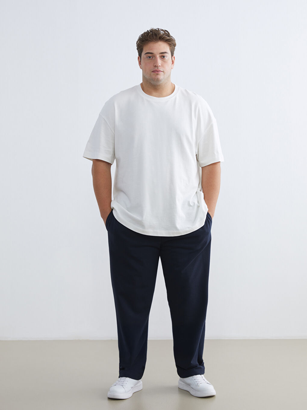 Lacivert Büyük Beden Standart Kalıp Erkek Eşofman Altı-1