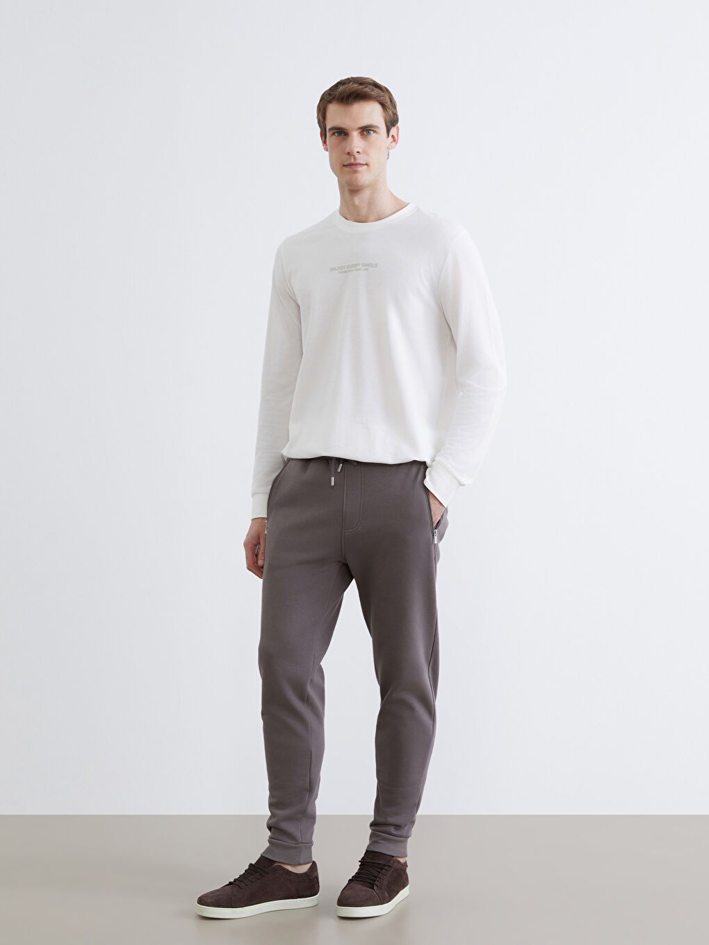 Kahverengi Kalın Erkek Jogger Eşofman Altı