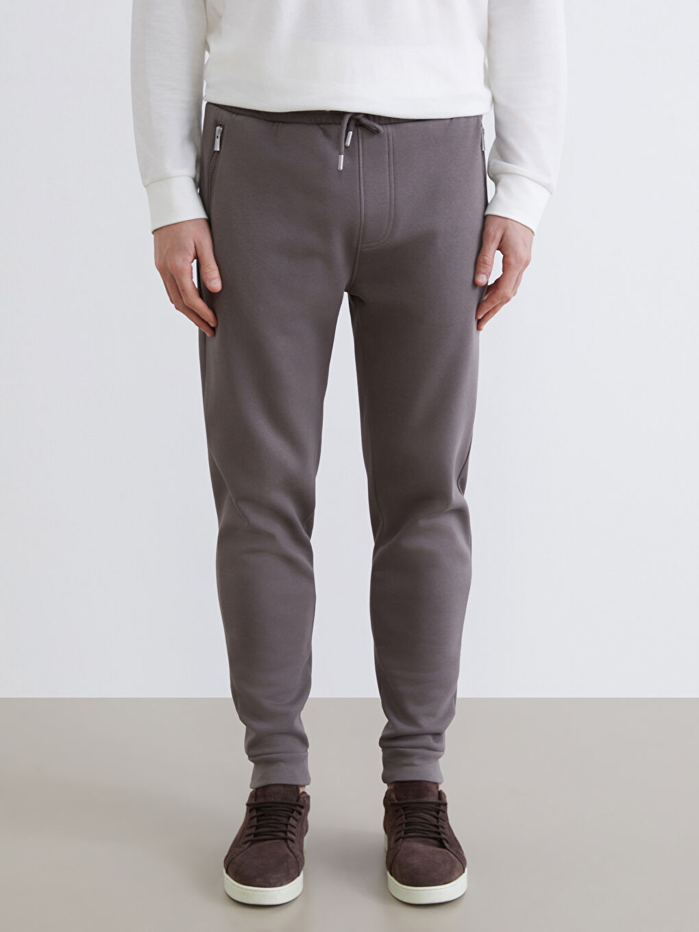 Kahverengi Kalın Erkek Jogger Eşofman Altı-1
