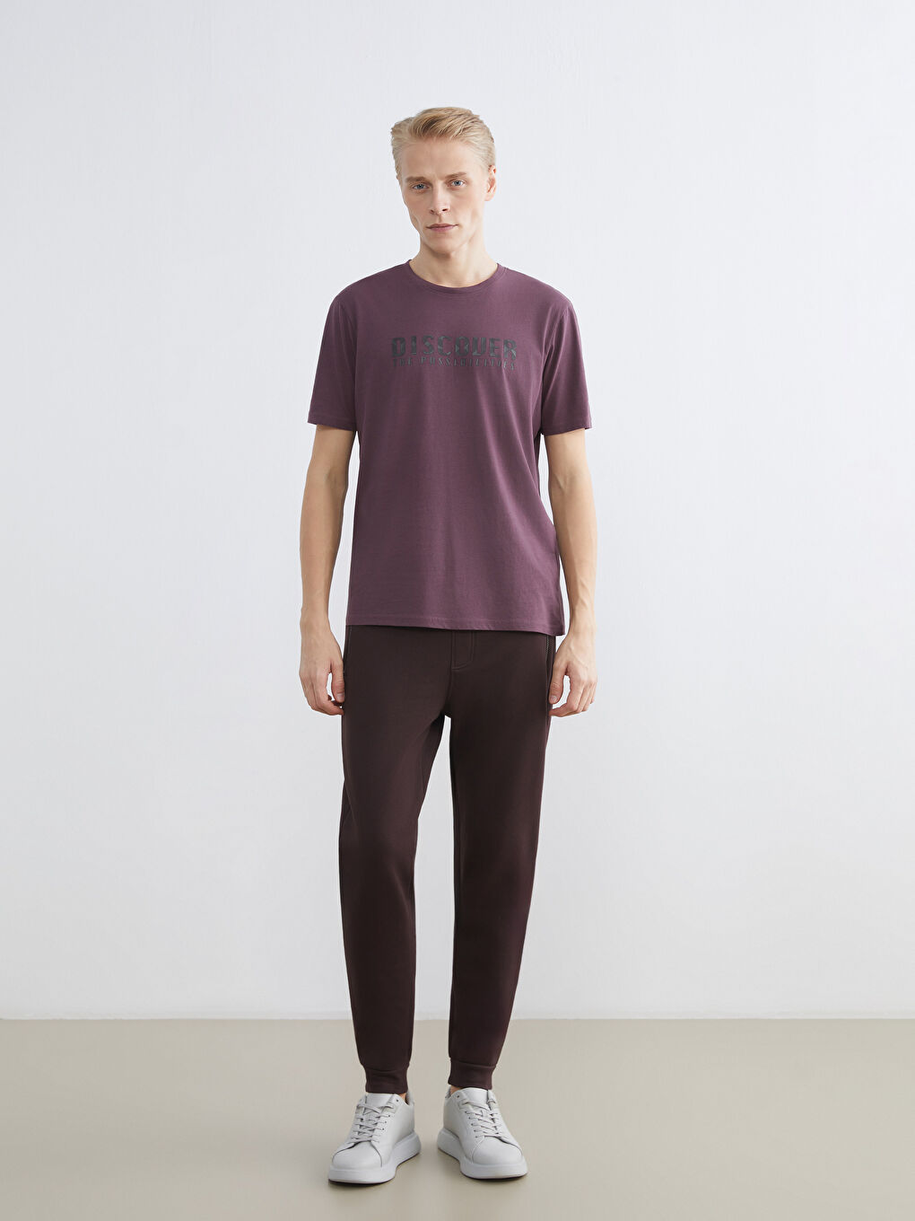 Mürdüm Kalın Erkek Jogger Eşofman Altı-1