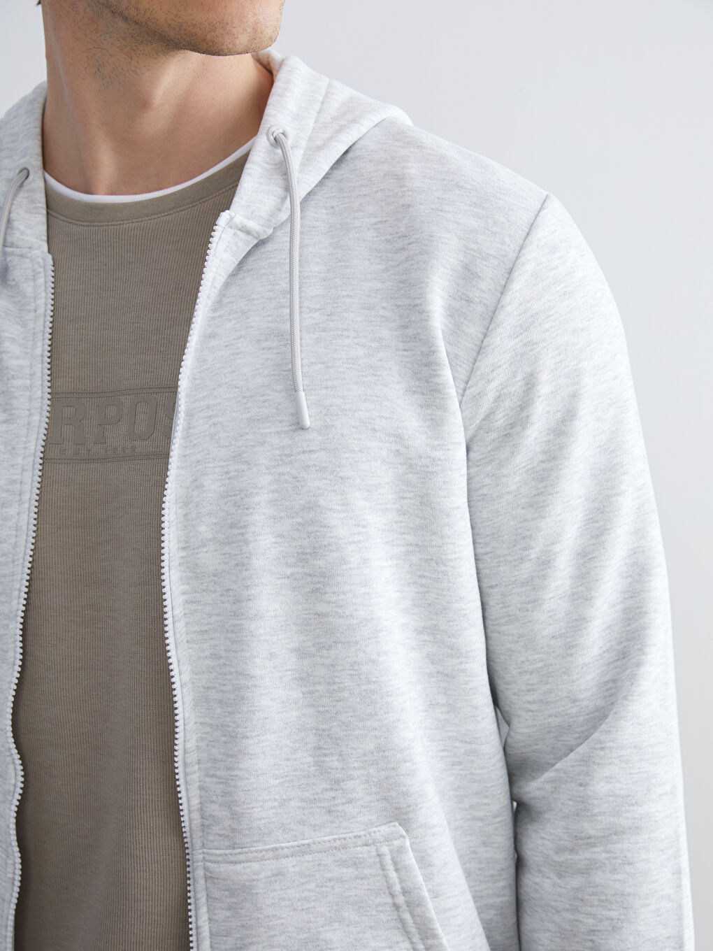Hooded Long Sleeve Men's Zip-Up Sweatshirt-2