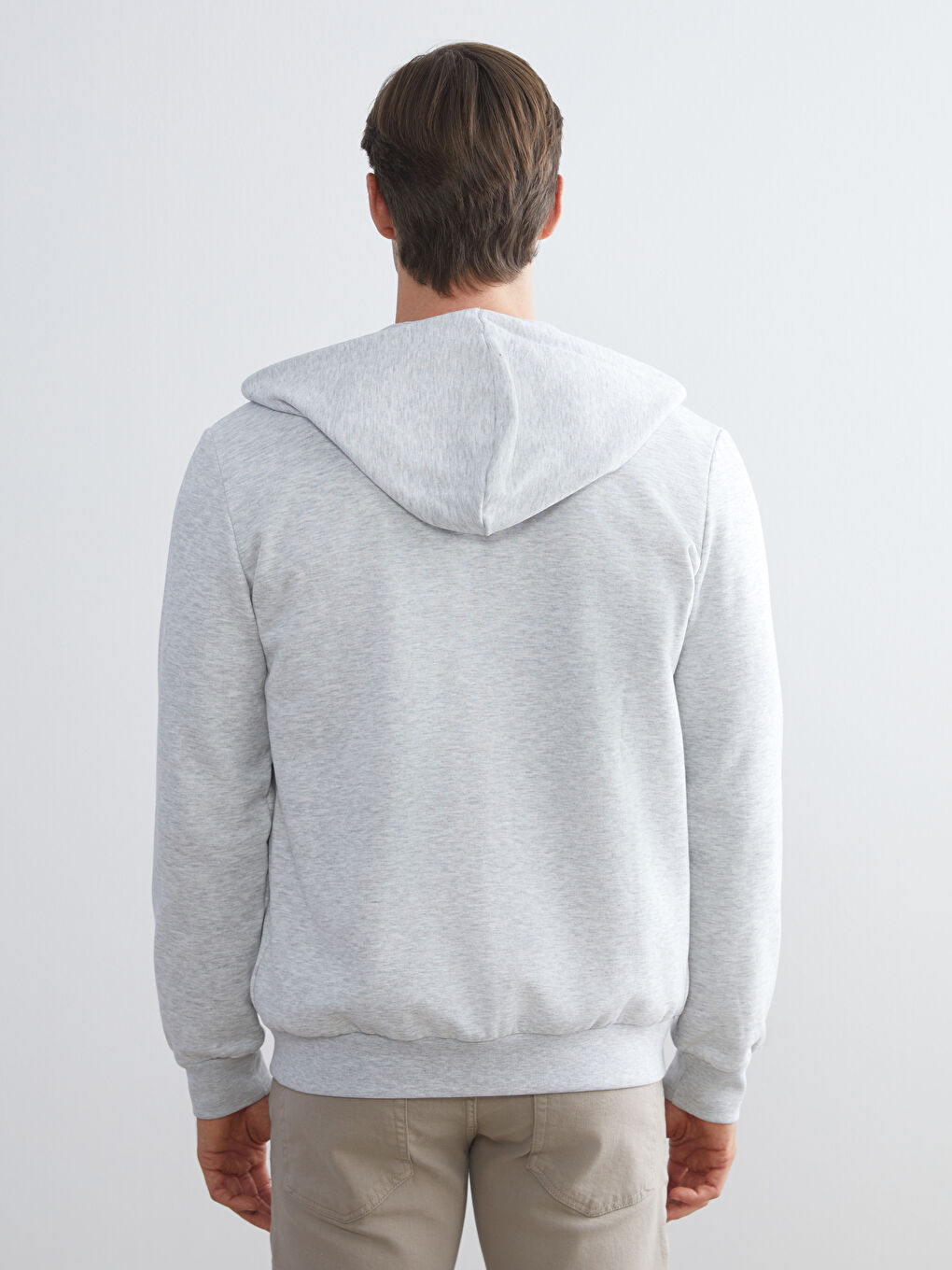 Hooded Long Sleeve Men's Zip-Up Sweatshirt-3