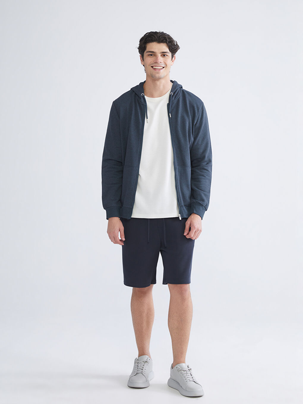 Hooded Long Sleeve Men's Zip-Up Sweatshirt-1
