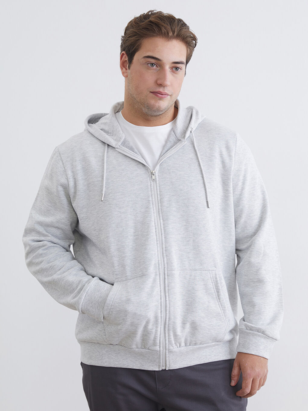 Sweatshirt à capuche zippé à manches longues pour Hommes-1