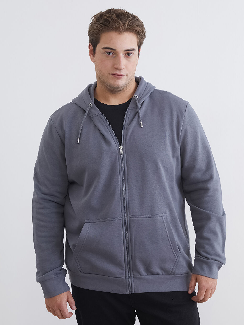 Sweatshirt à capuche zippé à manches longues pour Hommes-1