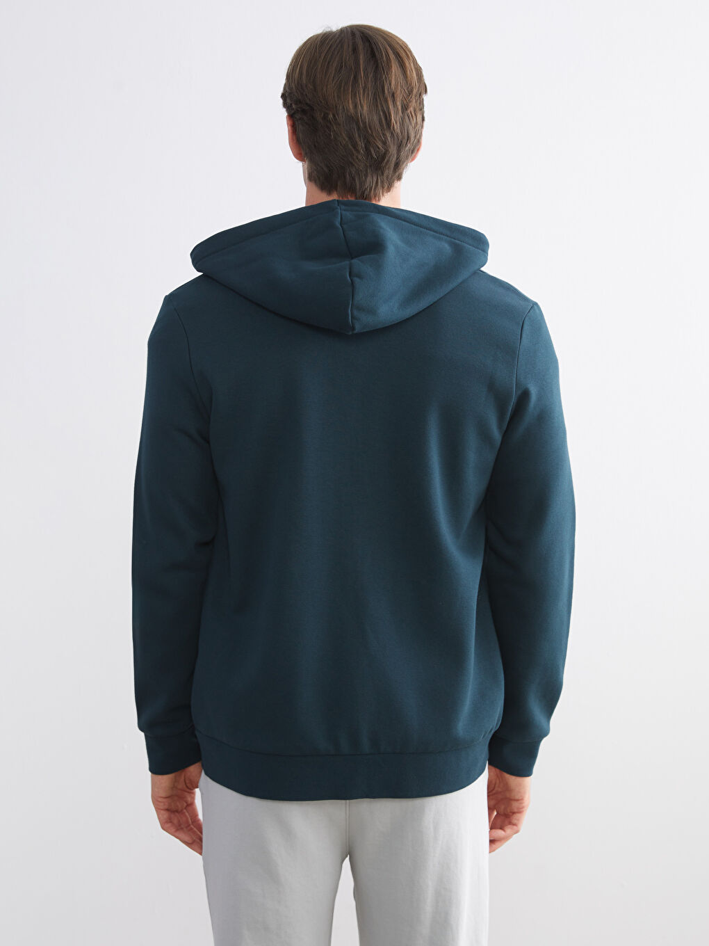 Hooded Long Sleeve Men's Zip-Up Sweatshirt-3