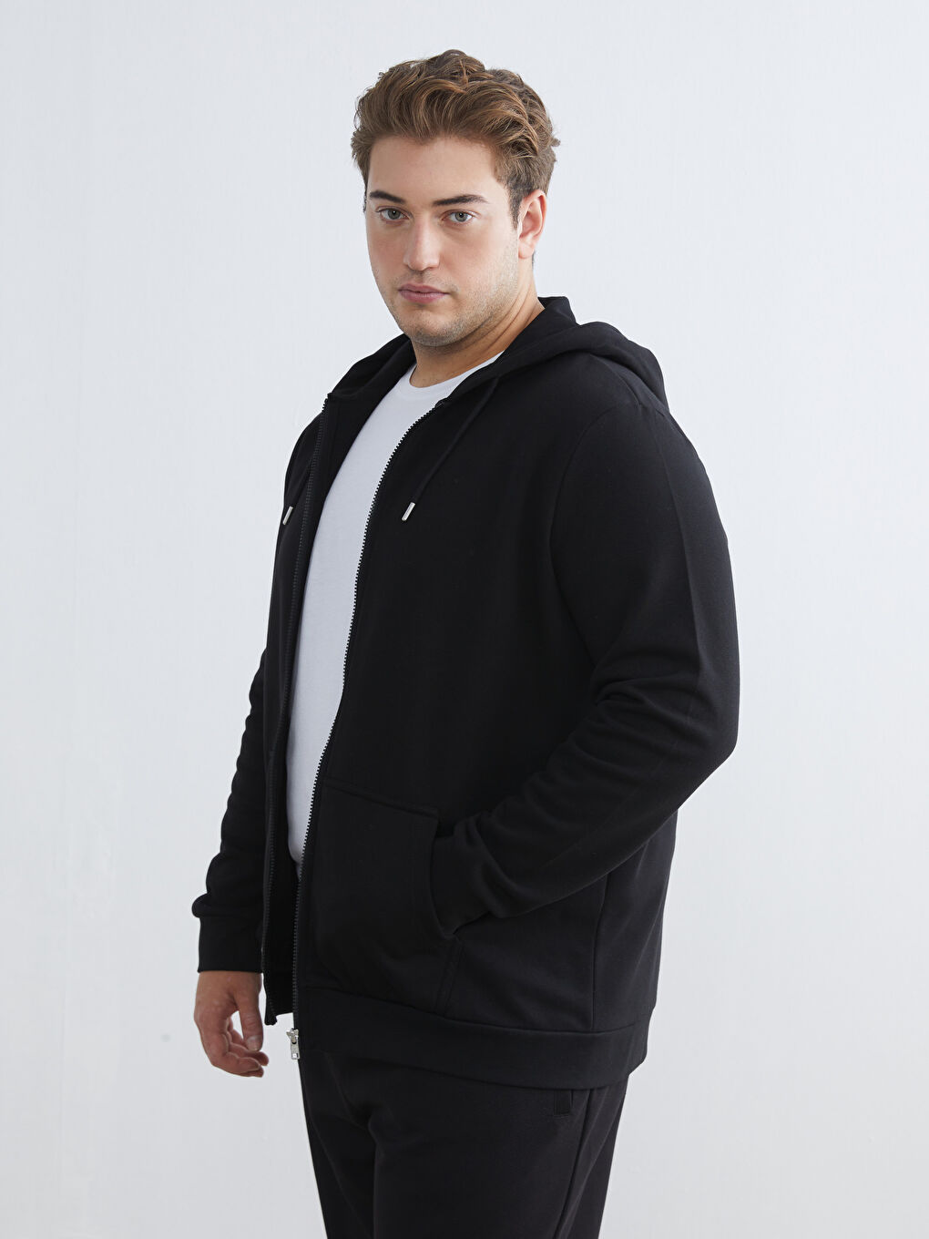 Толстовка на блискавці з капюшоном і довгим рукавом для чоловіків-2