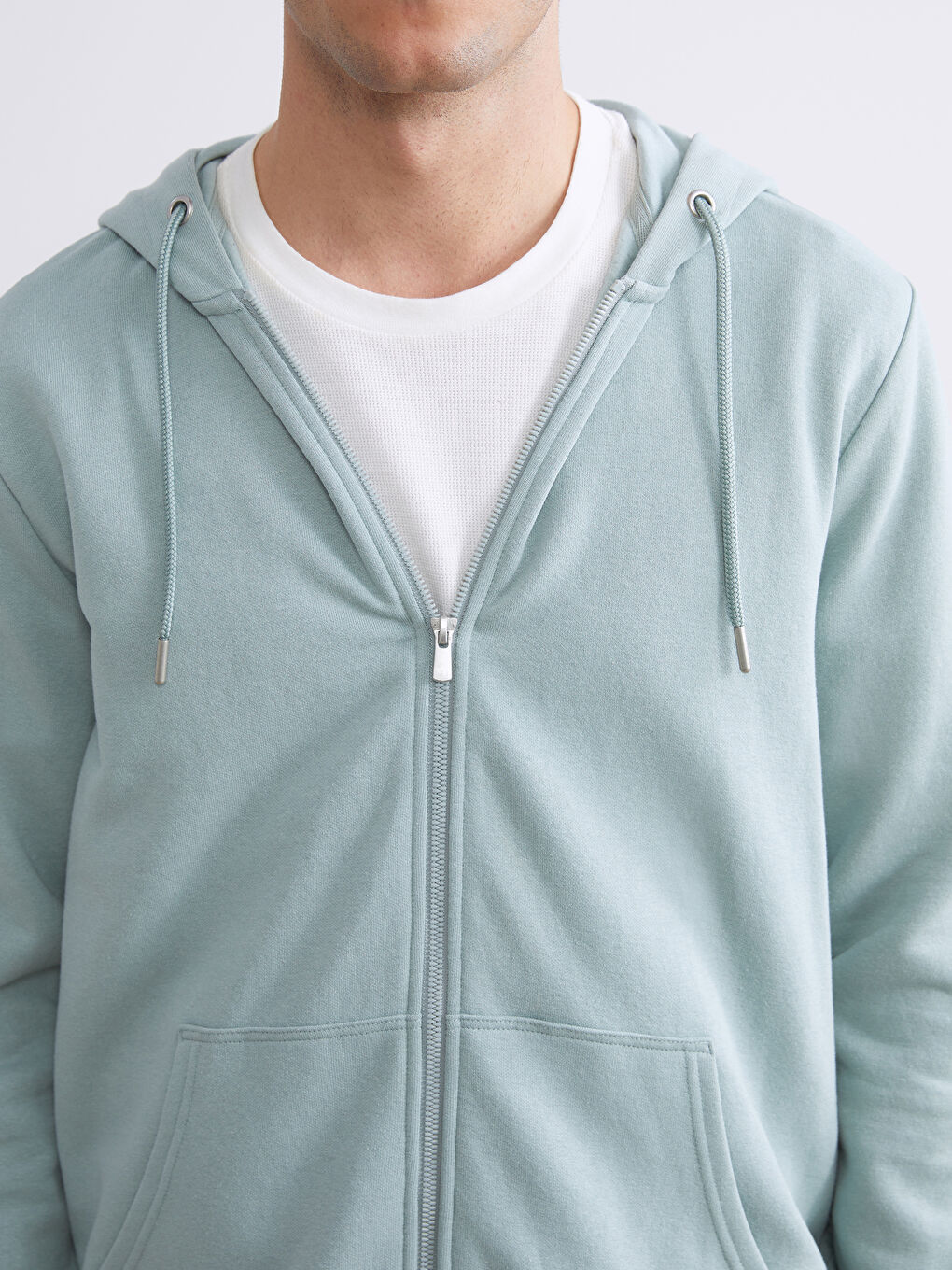 Hooded Long Sleeve Men's Zip-Up Sweatshirt-7