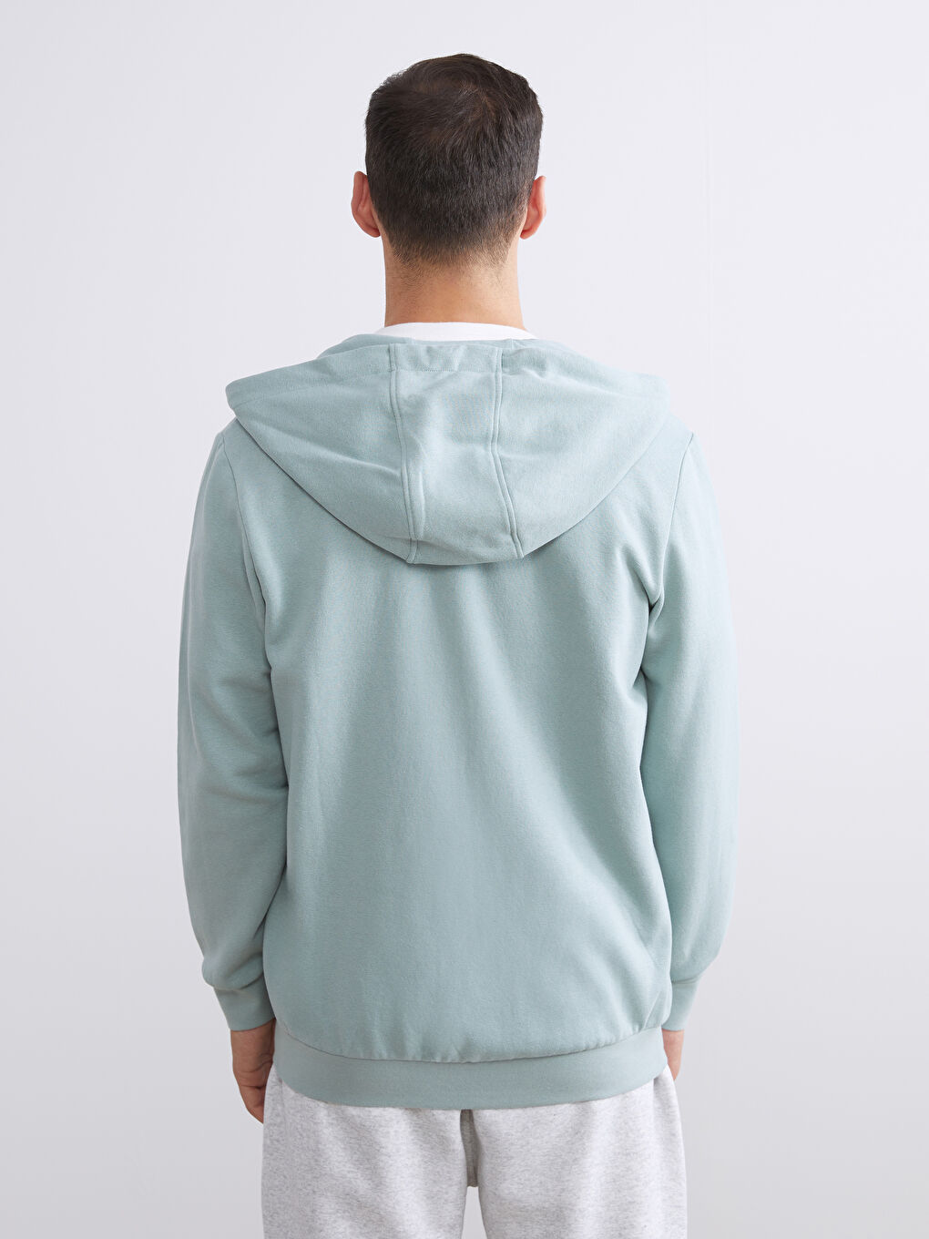 Hooded Long Sleeve Men's Zip-Up Sweatshirt-10