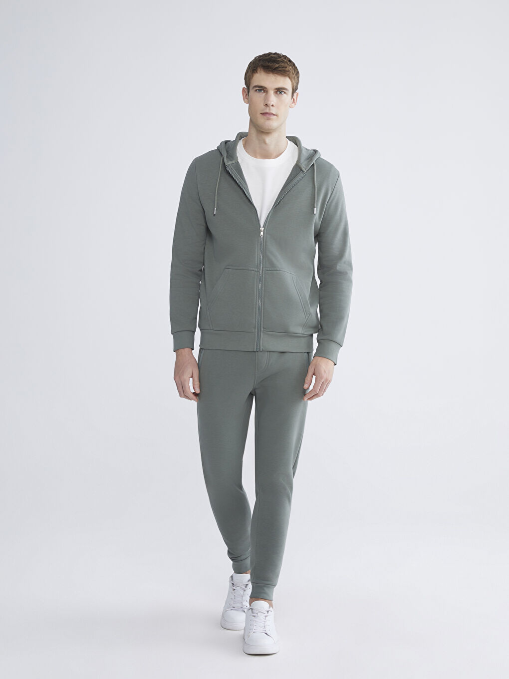Hooded Long Sleeve Men's Zip-Up Sweatshirt-3