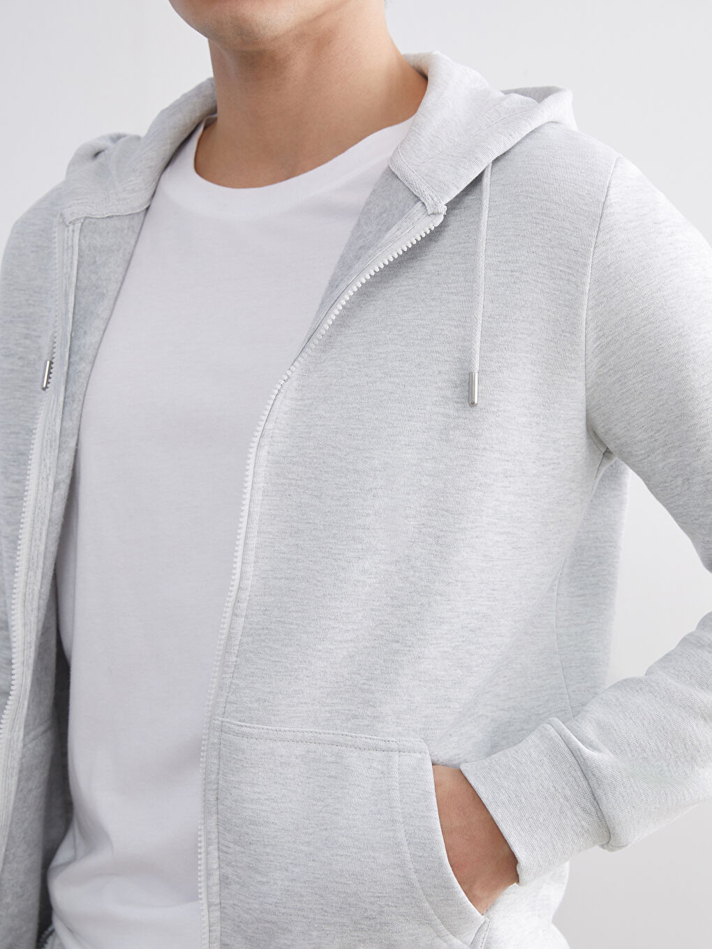 Hooded Long Sleeve Men's Zip-Up Sweatshirt-6