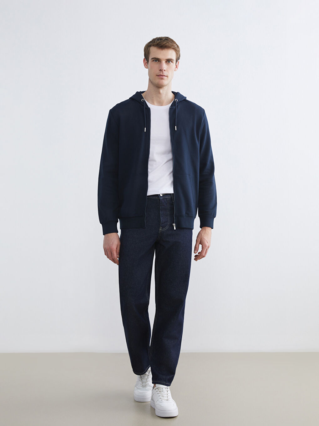 Muškarac TAMNO PLAVA Majica s patentnim zatvaračem-3