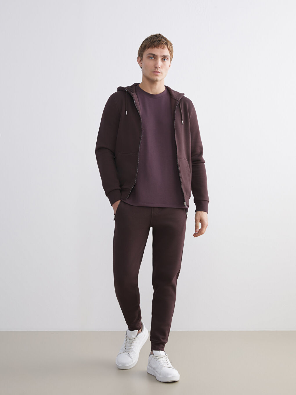 Hooded Long Sleeve Men's Zip-Up Sweatshirt-2