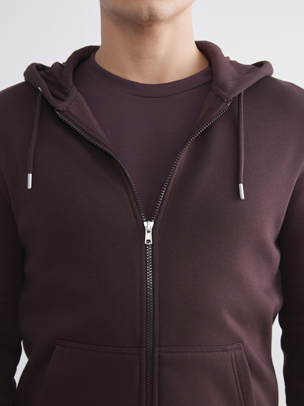Hooded Long Sleeve Men's Zip-Up Sweatshirt-4