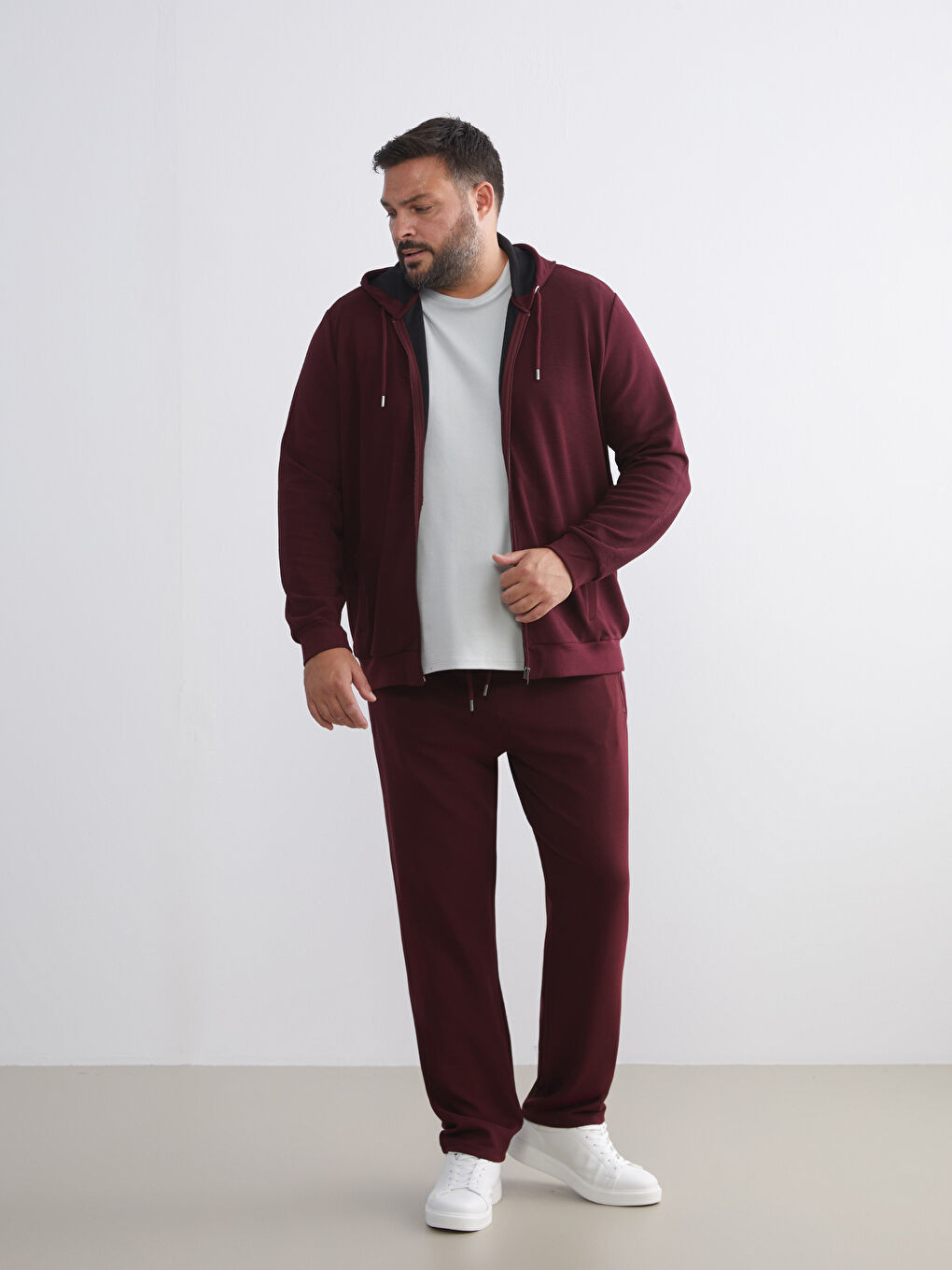 Bordo Basic Erkek Eşofman Altı-1