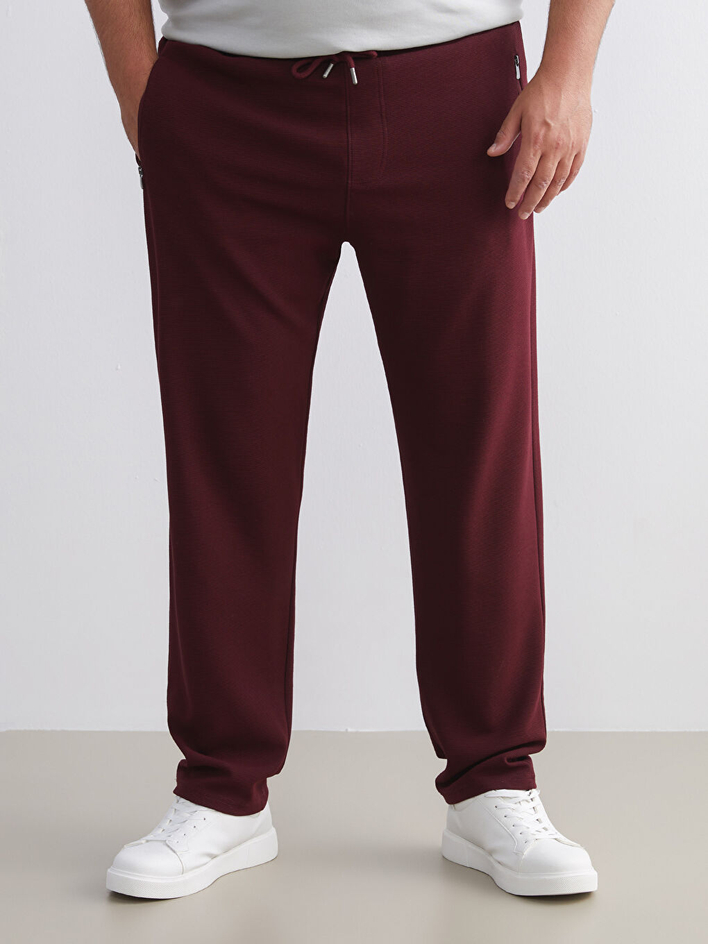 Bordo Basic Erkek Eşofman Altı-5