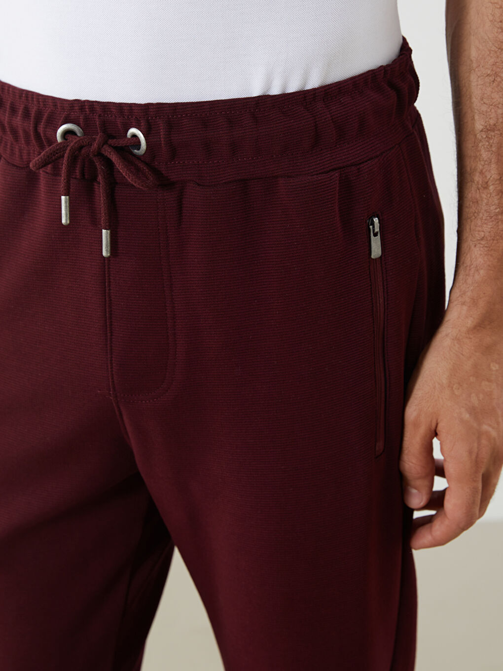 Bordo Basic Erkek Eşofman Altı-3