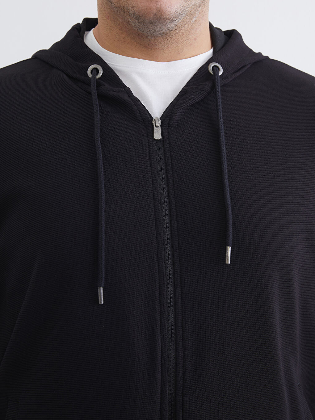 Мужская толстовка на молнии с капюшоном и длинным рукавом-8