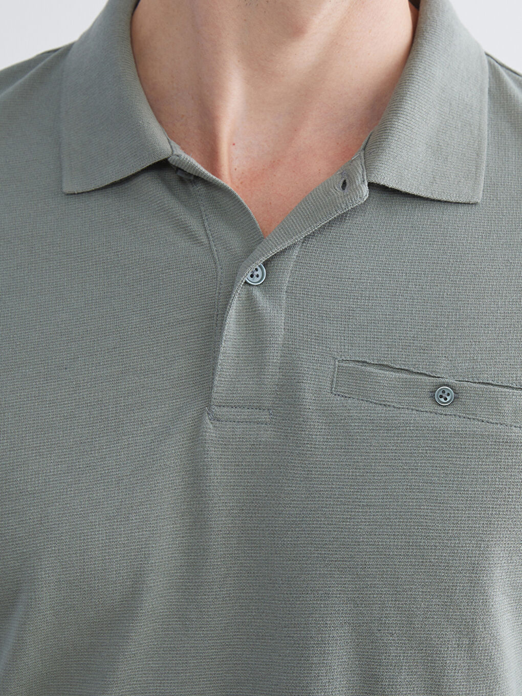 Yeşil Polo Yaka Pike Erkek Tişört-3