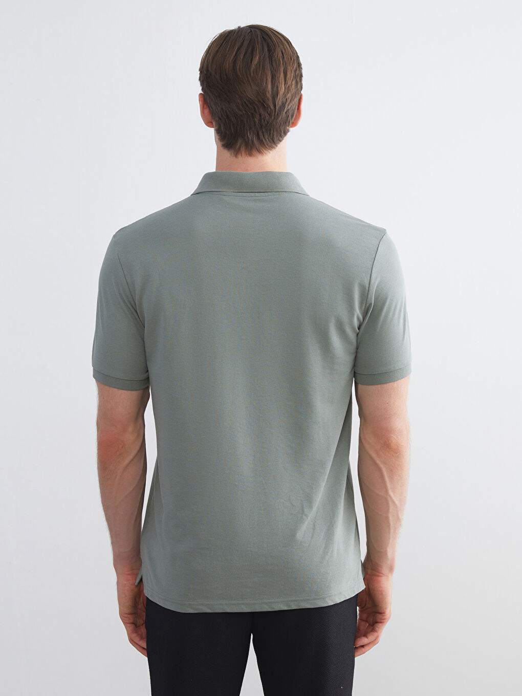 Yeşil Polo Yaka Pike Erkek Tişört-4