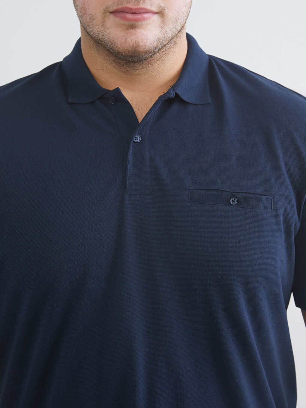 Lacivert Polo Yaka Pike Erkek Tişört-2