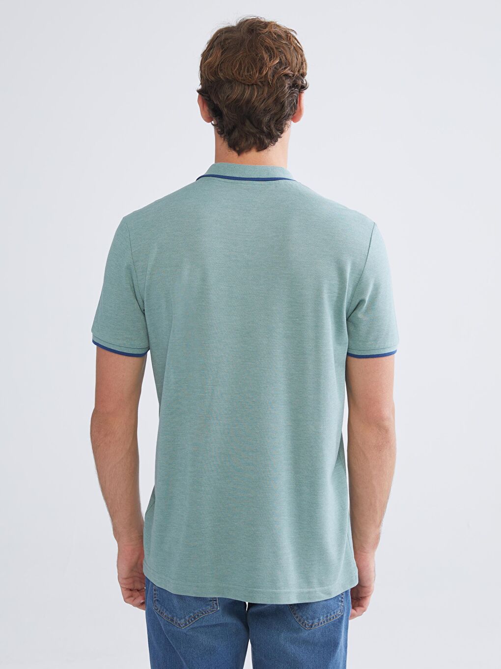 Polo Neck Plain Men's T-Shirt-6